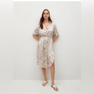 Mango-Satin Floral Dress NWT